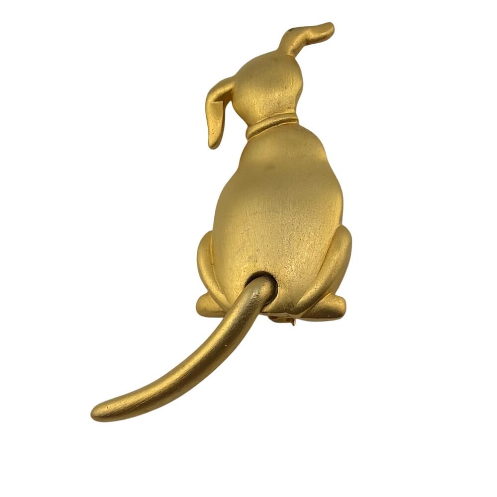 Vintage JJ Jonette Jewelry Company  Gold Tone Articulated Dog Brooch